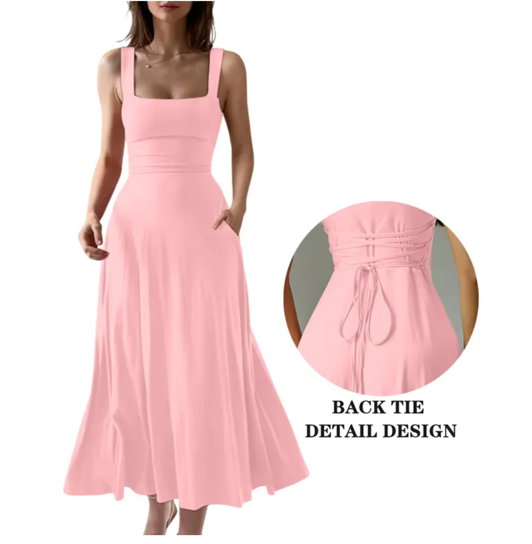 Red Summer Midi Dress